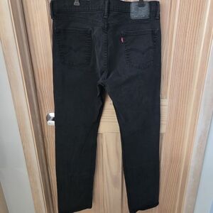 Men's Levis 513 Slim Straight Black Denim Jeans 34x34